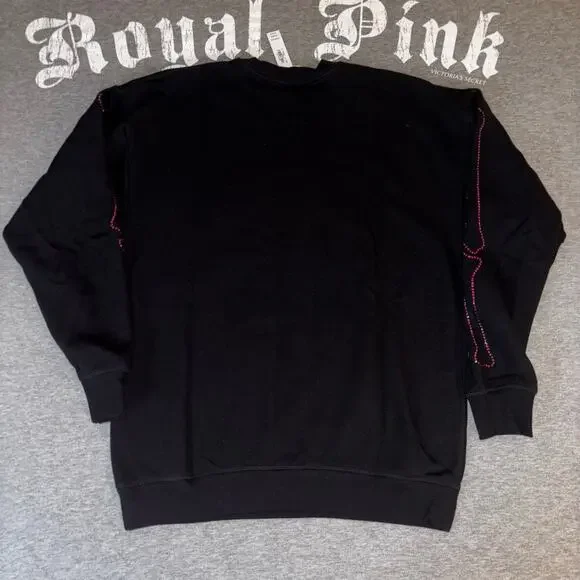 VS PINK Rhinestone Bling Halloween Skeleton Pullover Crewneck Sweatshirt - Med - Picture 4 of 7